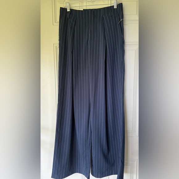 a new day Pants - 🎯50% OFF! a new day navy pinstriped trousers